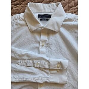 Tommy Hilfiger Slim Fit Men's 100% Cotton White LS Shirt, 15 1/2 32/33  Sz. M